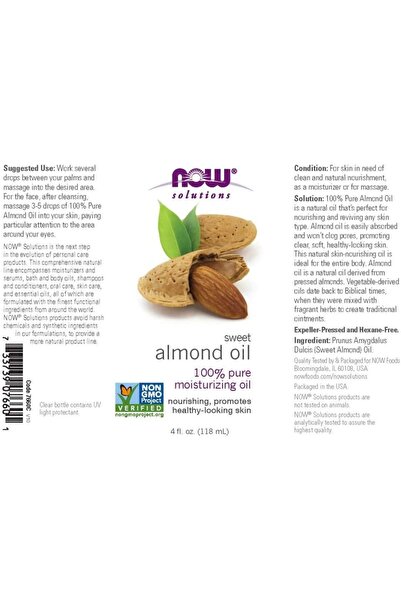 Now زيت ناو اللوز الحلو للشعر و الجسم 118مل