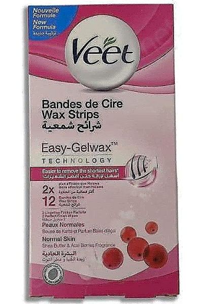 Veet شرائح الشمع للبشرة العادية - 12 شريحة