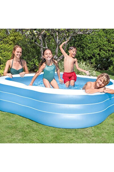 Intex beach wave swim center swimming pool, Blue/White 90-inch x 22-inch size 8" 57495EP
