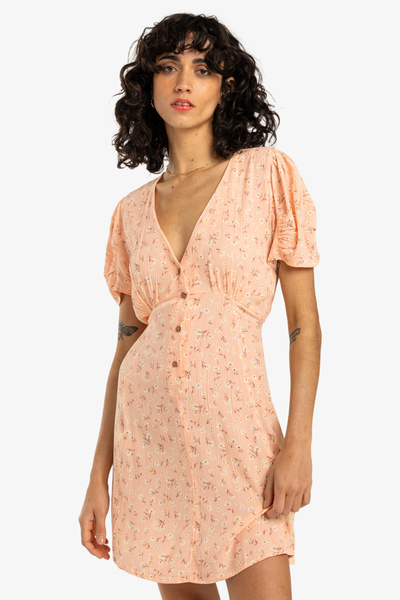 BİLLABONG Minišaty pro ženy. Vlastnosti zahrnují: , Kolekce: Kolekce Tropical High, Látka: Crinkle vis