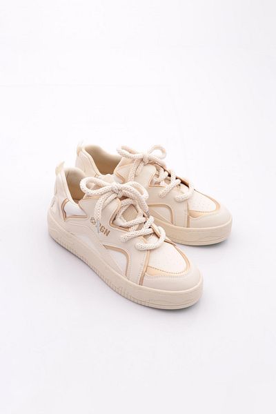 DGN Women's Thick Sole Daily Spaul Sneakers Gold