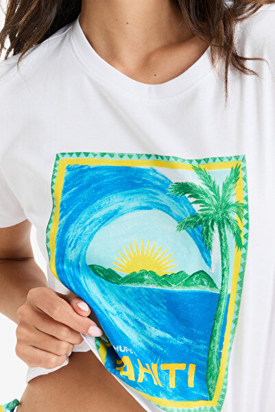 Roxy JASNOBÍLÉ TAHITISKÉ tričko pro ženy a dívky