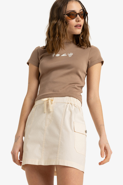 Roxy Dámská minisukně - popelínová tkanina ze směsi elastanu s dítětem