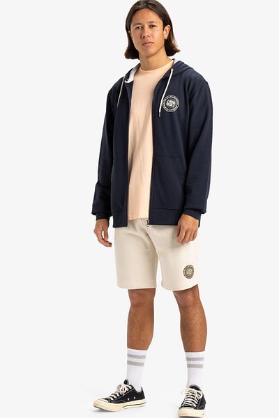 Quiksilver Kurzarm-Kapuzenpullover mit Reißverschluss – Herren-Baumwoll-Polyester-Mischung aus französischem Terry-Stoff