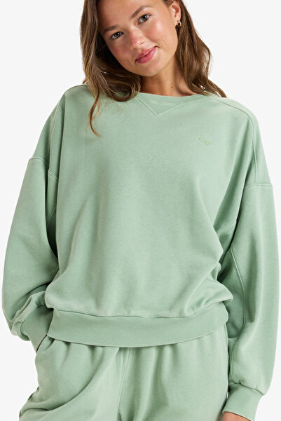 Roxy Dámská mikina s výstřihem a výstřihem - Algodon & Polyester Blend, zdobená