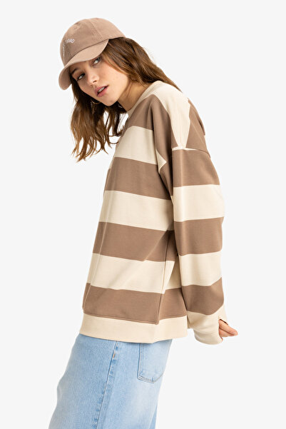 Roxy Дамски суичър с кръгло деколте - Algodon и полиестерна смес от прежди Dy