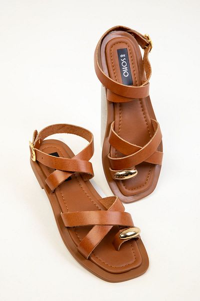 SOHO Tan Genuine Leather Women's Sandals 20375