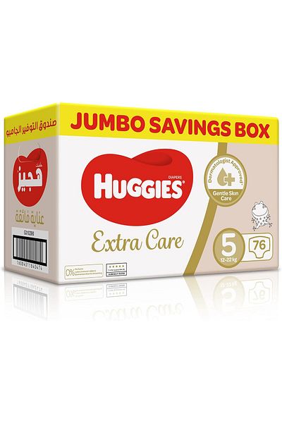Huggies Extra Care Size 5 Jumbo Box 76 Diapers