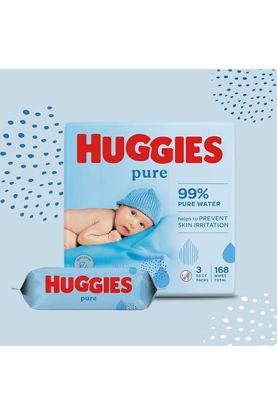 Huggies Pure, 168 Wipes