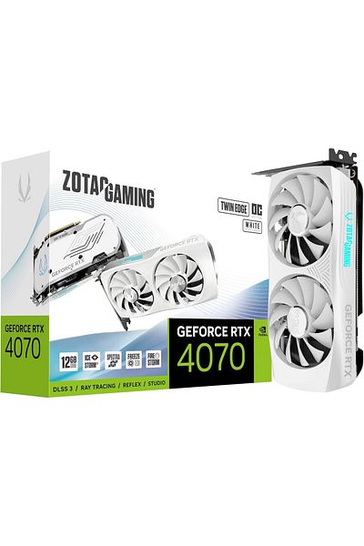 Zotac Gaming GeForce RTX 4070 Single Edge OC White GDDR6 DLSS 3 12GB GDDR6 192-bit 20Gbps PCIE 4.0 C