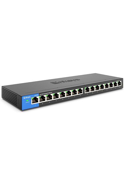 Linksys LGS116 محول جيجابت سطح مكتبي للأعمال مزود بـ 16 منفذًا