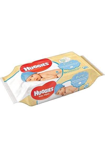 Huggies Baby Wipes Pure, 56 Pieces, Multicolour