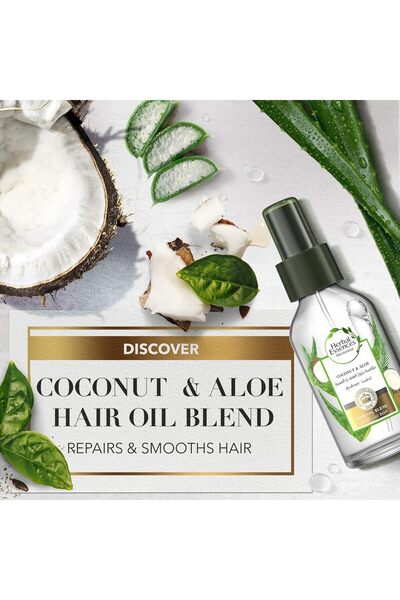 Herbal Essences مزيج زيت جوز الهند والصبار من هيربال إسنسز للشعر الجاف وإصلاح الشعر 100 مل