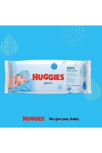 Huggies Baby Wipes Pure, 56 Wipes