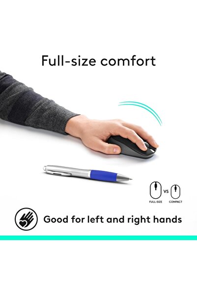 logitech Wireless Mouse M190, Full Size Ambidextrous Curve Design,18-Month Battery with Power Saving