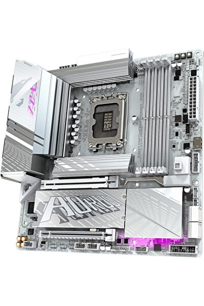 Gigabyte اللوحة الأم Z890M AORUS ELITE WIFI7 ICE - تدعم وحدات المعالجة المركزية Intel Core Ultra (السلسلة 2)، 12+1+2