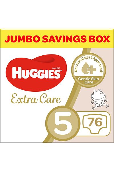 Huggies Extra Care Size 5 Jumbo Box 76 Diapers