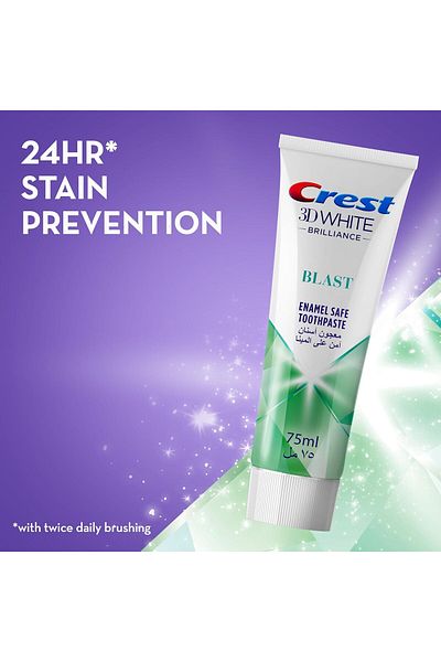 CREST Crest 3D White Brilliance Blast, Whitening and Freshness Toothpaste, 75 ml