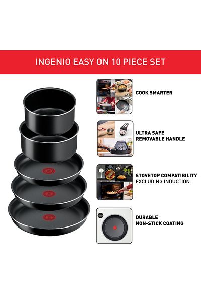TEFAL Ingenio Unlimited On | 10-Piece Cookware Set | Stackable | Non-stick Coating | L1599902