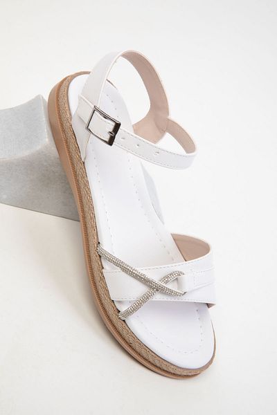 SOHO Weiße Damensandalen 20393