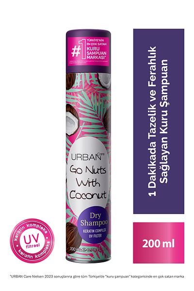 Urban Care Coconut Scented Volumizing Dry Shampoo - Vegan - Uv Protection - 200 ml