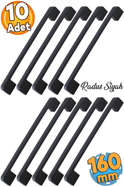 Badem10 10 bucăți Radus 160 mm - 16 cm mobilier din metal negru sertar bucătărie dulap dulap mânere mâner