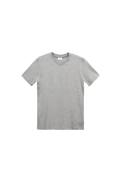 MANGO Woman Μεταλλικό γκρι ανδρικό μπλουζάκι 67990643