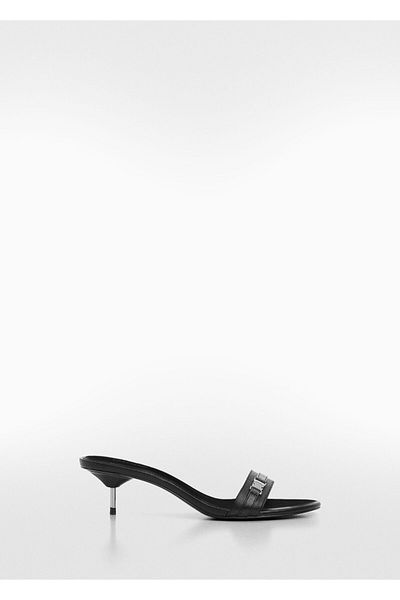 MANGO Woman Sandale negre de damă 67033699