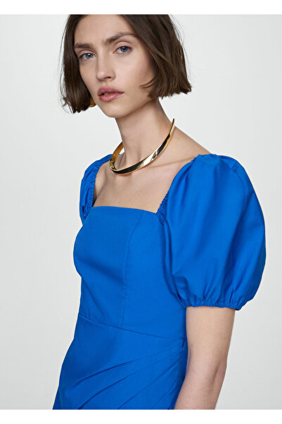 MANGO Woman Mavi Kadın  Elbise 67938644