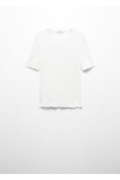 MANGO Weißes Pyjama-Oberteil für Frauen 67085997