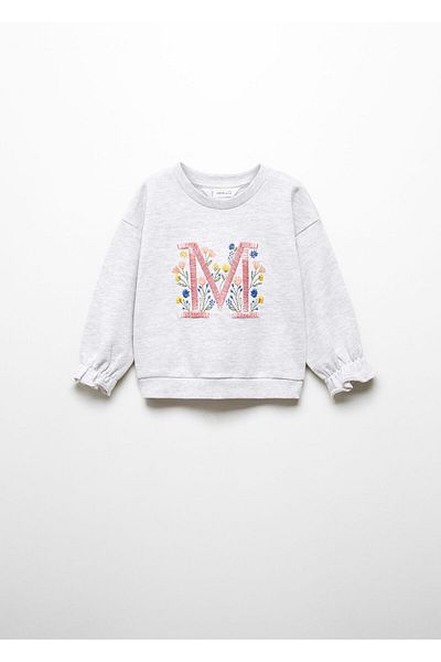 MANGO Baby Girl Light Gray Sweatshirt 67064463