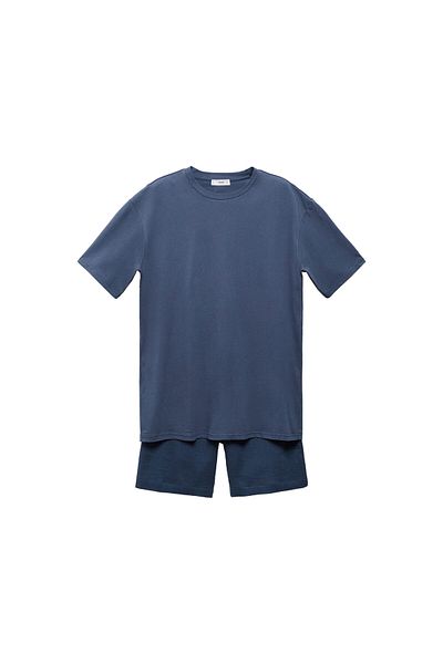 MANGO Marineblaues Herren-Pyjama-Set 67096001