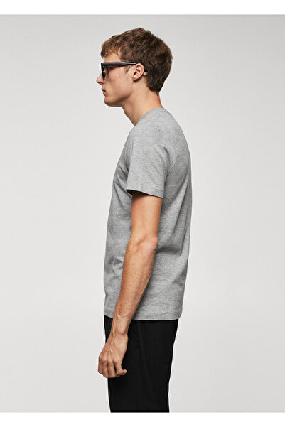 MANGO Woman Metal Grisi Erkek  T-Shirt 67990643