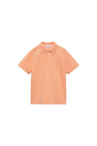 MANGO Woman Tricou cu gât polo pentru băiat portocaliu pastel 67875137