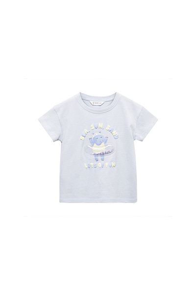 MANGO Woman Sky Blue Baby Girl T-Shirt 67056004