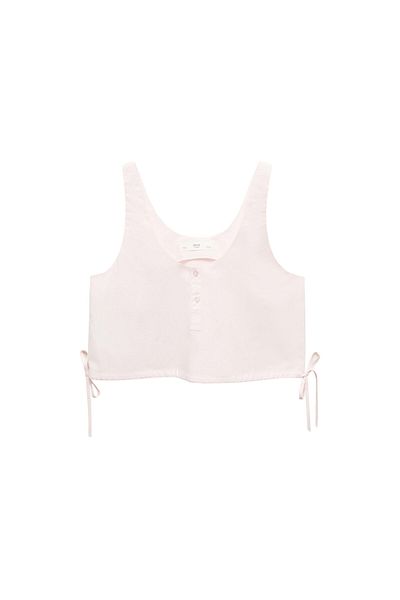 MANGO Woman Light Pink Women's Pajama Top - 67066016