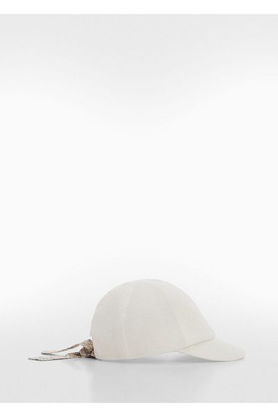 MANGO White Baby Girl Hat 67076048