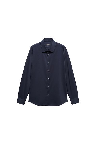 MANGO Ανδρικό πουκάμισο Navy Blue 67140637