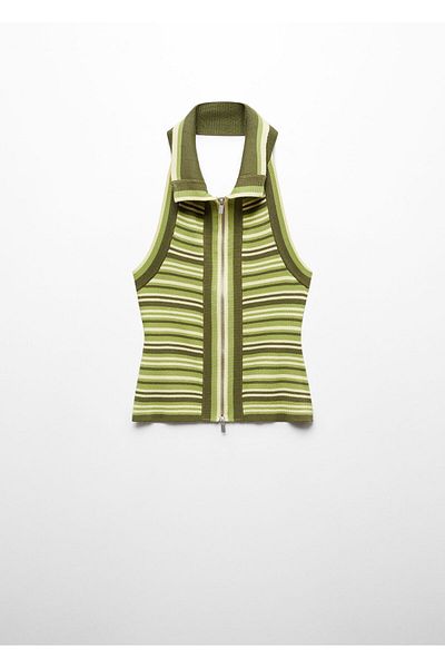 MANGO Woman Bustieră verde pentru femei 67027911