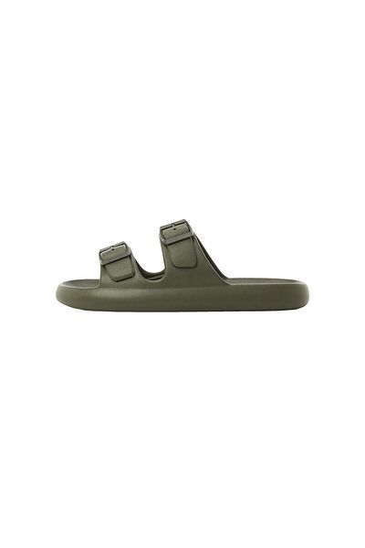 MANGO Pánské khaki pantofle 67086000