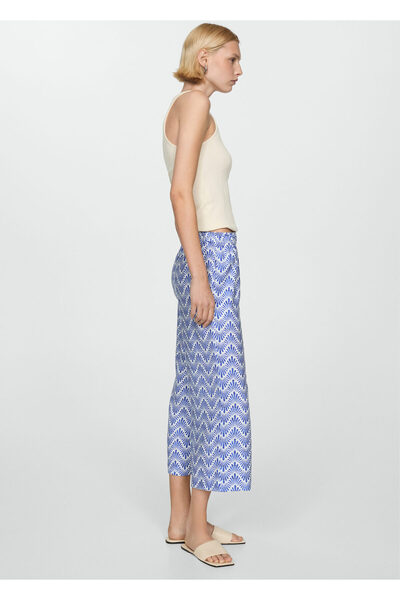 MANGO Woman Mavi Kadın  Pantolon 67048641