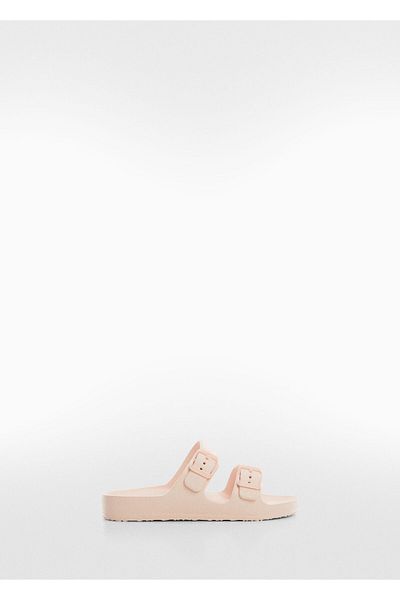 MANGO Woman Pastelowe różowe kapcie dziewczęce 67037699