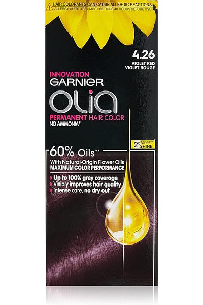 Garnier Olia, No Ammonia Permanent Hair Color With 60% Oils, 4.26 Violet Red
