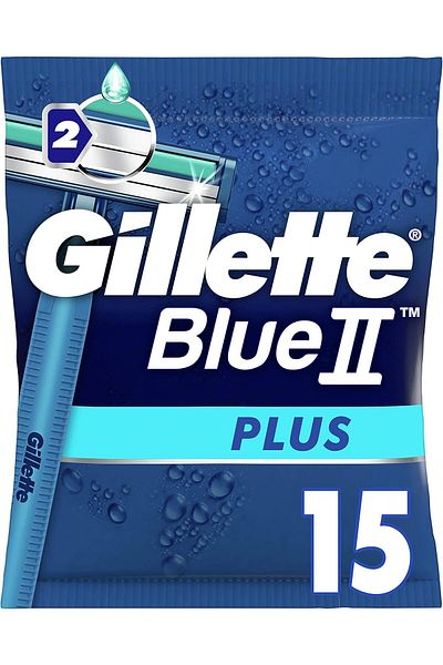 Gillette Gillette Blue II Plus 15 Razor 2 Blades.