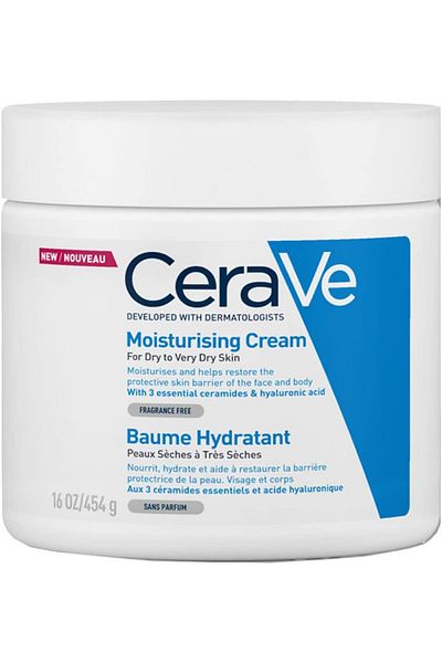 CeraVe سيرافي كريم مرطّب للبشرة الجافة مع حمض الهيالورونيك 454 جم