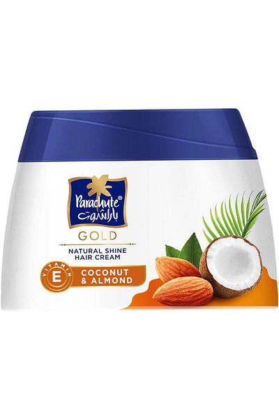 Parachute Gold Natural Shine Hair Cream with Almond & Coconut | For Smooth, Soft, Conditioned Hair |