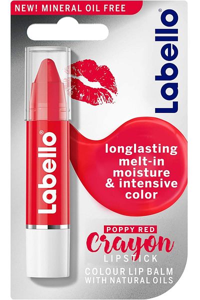 LABELLO Poppy Red Crayon 3gm (0506) --- Labello Poppy Red Lip Balm 3gm