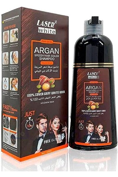 LASER WHITE شامبو تلوين الشعر أرجان سبيدي 420 مل، بني