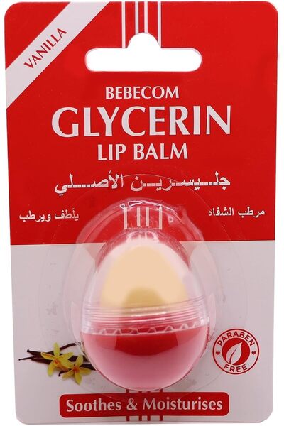 BEBECOM مرطب الشفاه بالجلسرين والفانيليا، 10 جرام