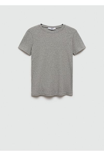 MANGO Woman Women's Gray T-Shirt 67968643